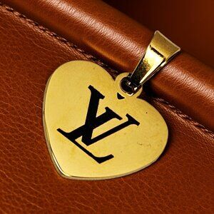 Louis Vuitton Heart Shaped Pendant | Repurposed Bag Tag | Mint Condition